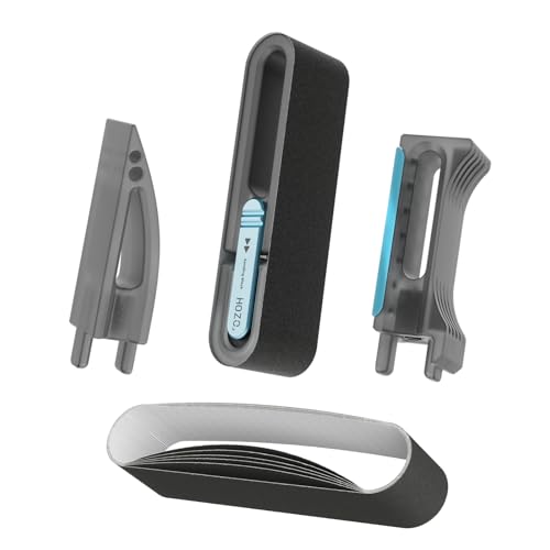 HOZO NeoBlock Schleifblock-Set – 1 Magnetgriff + 3 austauschbare Köpfe mit 6 Schleifbändern (120/180/240/400/600/800), unterstützt Nassschleifen, Schnellwechsel für 3D-Druck & DIY-Projekte