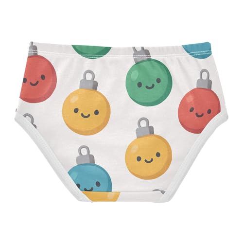 Girls' Triangle Panties Breathable Underwear for Girls Christmas Baubles Pattern2