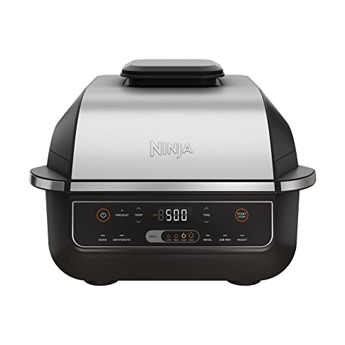 Comparison: Indoor Grills 10 Ninja EG201 Foodi 6-in-1 Indoor Grill with Air Fry, Roast, Bake, Broil, & Dehydrate, 2nd Generation, Dishwasher Safe, Black/Silver