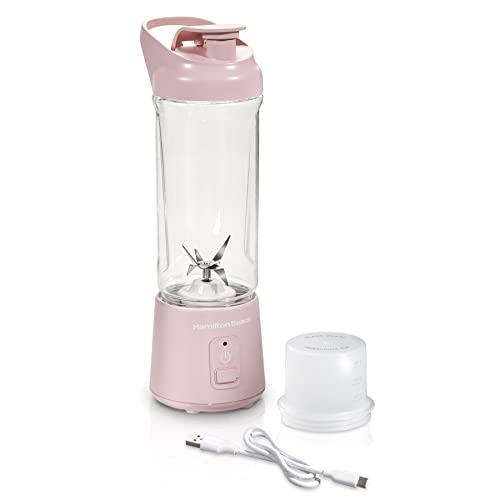 Hamilton Beach Mini Cordless Portable Personal Blender for Shakes and Smoothies, USB Rechargeable,...