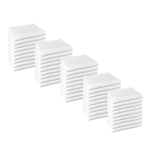 ROYAL EUROPE TEXTILE SL Set de 50 Toallas para Hotel Medidas 70x140 cm de 100% algodón Color Blanco. 450 Gramos/m2.