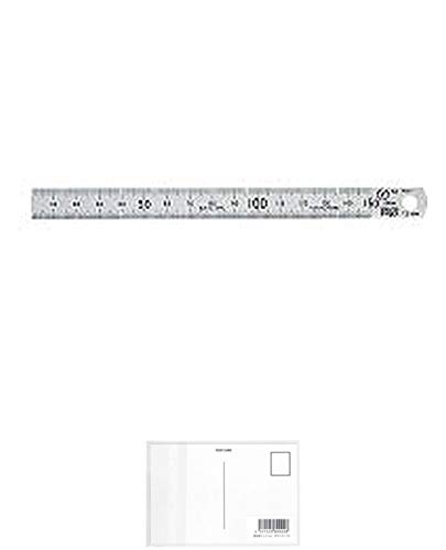 コクヨ ステンレス直定規 15cm JIS1級 TZ-1341 3個セット + 画材屋ドットコム ポストカードA