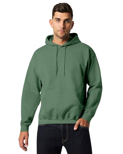Image of Gildan Men's Heavy Blend Drawcord Hooded Sweatshirt, Safety Pink