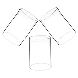 MUCKLILY 3 Stück Kerzenlampenschirm Aus Glas Abdeckung Zylindrisch Ersatz Kerzendekor Kerzenhalter Säule Inhaber Schlank Hurrikan-schornsteinrohr Zylinderkerzenschirm Transparent