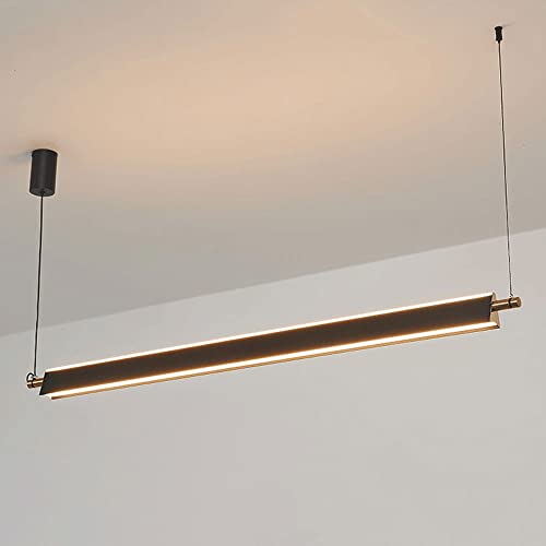 Lustre suspension linéaire minimaliste pour îlot de cuisine et table à manger