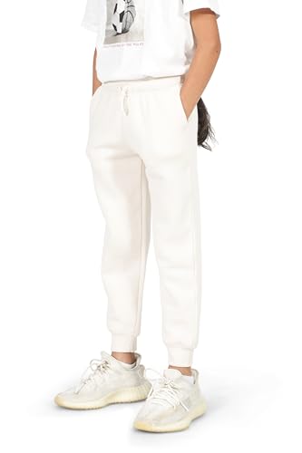 Image of EVERYDAY KIDS Girls' Cotton Fleece Sweatpants; Girls' Activewear Jogger Pants - Soft and Breathable Cotton /Poly Blend