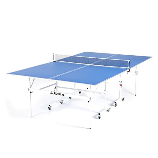 JOOLA Quadri - Indoor 15mm Ping Pong Table with Quick Clamp Ping Pong Net Set - Single Player Playback Mode - Regulation Size Table Tennis Table - Compact Storage Ping Pong Table