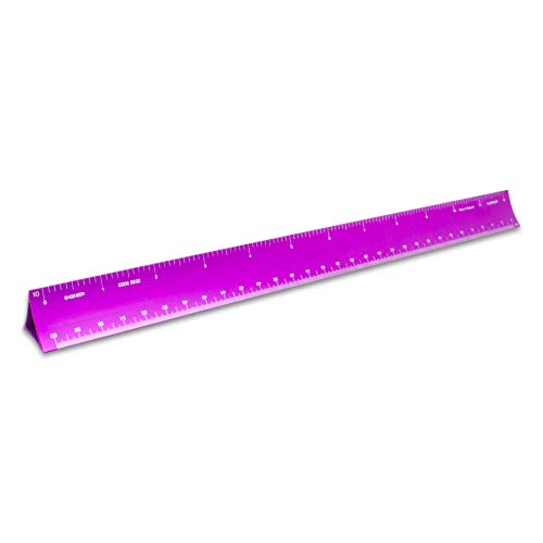 Image of Alumicolor 12-inch Aluminum Engineer Hollow Scale for School, Office, Art and Drafting, 12IN, Purple