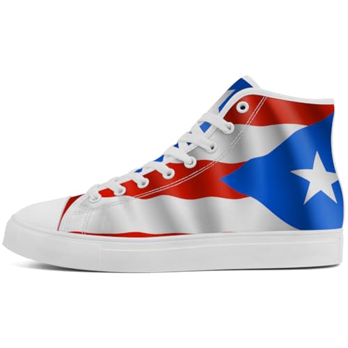 Men's Women's Puerto Rico Flag Shoes High Top Shoes High Top Canvas Sneakers