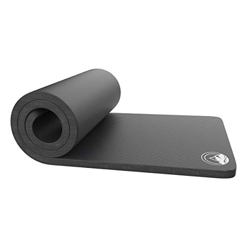 Foam Sleeping Pad for Camping - 1.25-Inch-Thick Waterproof Sleep Pad with Carry Straps for Cots, Tents, or Sleepovers by Wakeman Outdoors (Black)