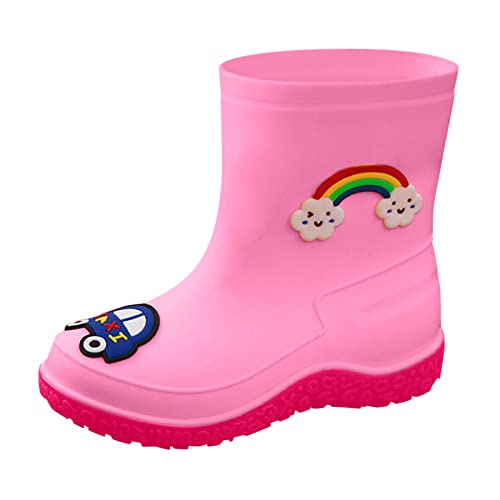 Baby Waterproof Rain Boots,Kids Rain Boots Boys Girls Lightweight Rubber PVC Rain Boots Waterproof Non-Slip Shoes 3-10Y (Pink, 3.5-4Years)