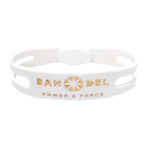 バンデル ブレスレット LLサイズ:20.5cm メタリック ホワイト×ゴールド