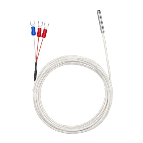 Opatiny Sonda de sensor de temperatura Pt100, 3 cables para termistor de acero inoxidable 304,  50 a 450°, para una precisión de grado, 4 mm de diámetro x 30 mm de longitud, pruebas industriales (1