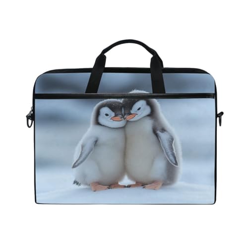 Nander Snow Penguins 15 inch Laptop Case, Laptop Shoulder Bag, Multi-Functional Notebook Sleeve, Carrying Case with Strap for Chromebook MacBook Stream