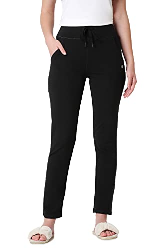Image of Van Heusen Women's Cotton Lounge Pants | Drawstrings & Side Pockets | Cotton Stretch | Smart Tech finish | Sweat Absorbent | Breathable Fabric | At home pyjamas | Everyday Comfort | Solid Colors | Style 55302