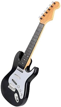 Childrens Electric Guitar, Electric Guitar Toy, Portable, Simulate Real Look, Outdoor Multifunctional (Black)