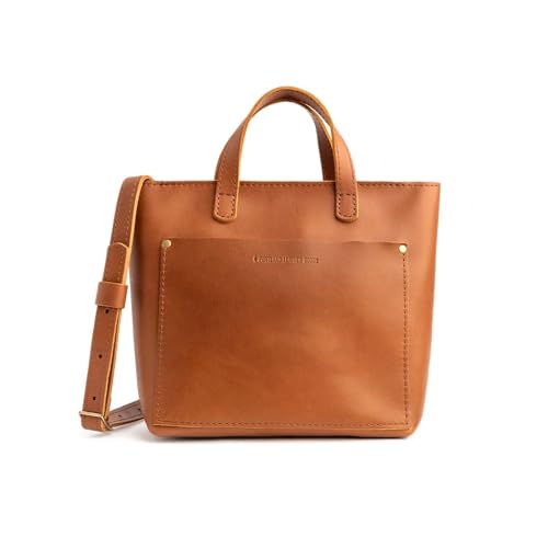 Image of Portland Leather Goods Mini Crossbody Tote Bag for Women - Handmade from the Finest Full-Grain Hides - Adjustable Strap
