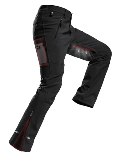 Moosehill Mens-Snow-Ski-Pants Water-Resistant Fleece Lined Warm Softshell Winter...