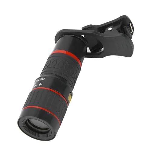Tele Lens 20X, TELEZOOM Lens Long Focus Focus Objectivement Lentille de L'objectif de Téléphone Portable avec Un de Téléphone Portable pour la Tablette Smartphone PC Black