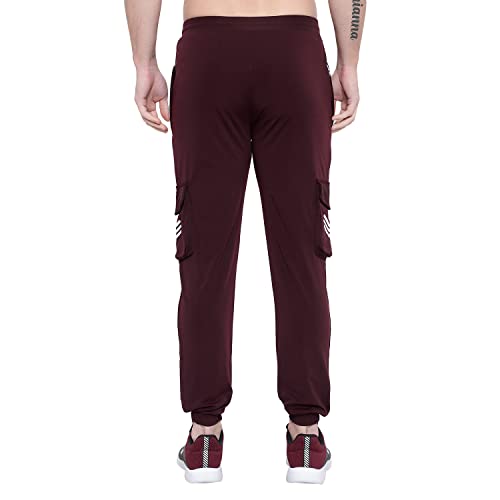 Image of BLUE STAR SHARK Men's Premium Stretchable Cargo Joggers | Regular Fit, Stylish Track Pants with Pockets | Soft Smooth Feel, Logo on Front, Comfortable Everyday Wear