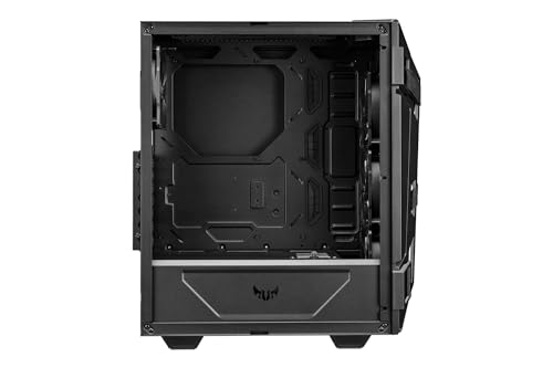ASUS TUF Gaming GT301 Boîtier PC gaming ATX, panneau avant alvéolé en verre trempé, 3 ventilateurs 120 mm avec RGB adressable et Aura Sync, un ventilateur arrière 120 mm