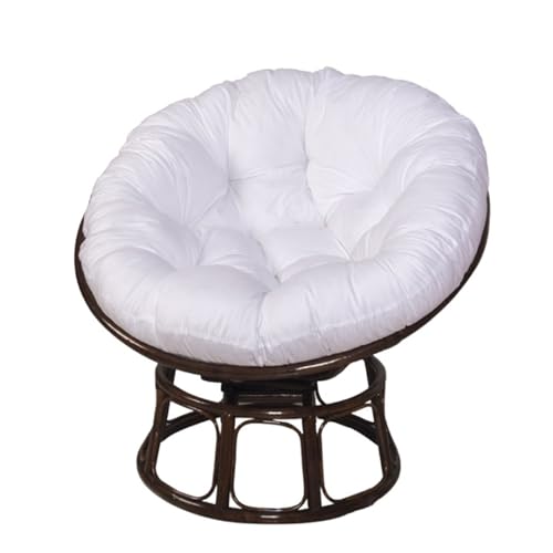 FZKun Cushion for Papasan Chair - Thick Padded Round Chair Cushion, Soft Egg Nest Swing, Cozy Lounge Seat Cushion, Indoor Outdoor Relaxing Patio Hammock (White,90cm)