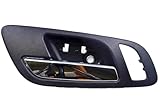 PT Auto Warehouse GM-2546MAFL2 - Inside Interior Inner Door Handle, Black (Ebony) Housing with Chrome Lever - with Memory and Heated Seat Hole, Driver Side Front