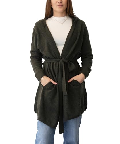 Women's Soft Hooded Cardigan with Belt