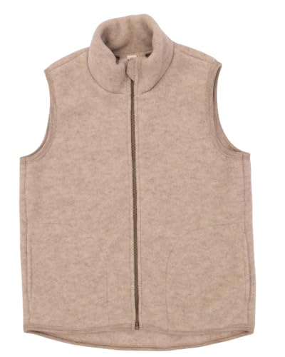 Engel, Damen Fleece Weste mit Reißverschluss, 100% Wolle (Merino, kbT) (DE/NL/SE/PL, Numerisch, 34, 36, Regular, Regular, Sand)