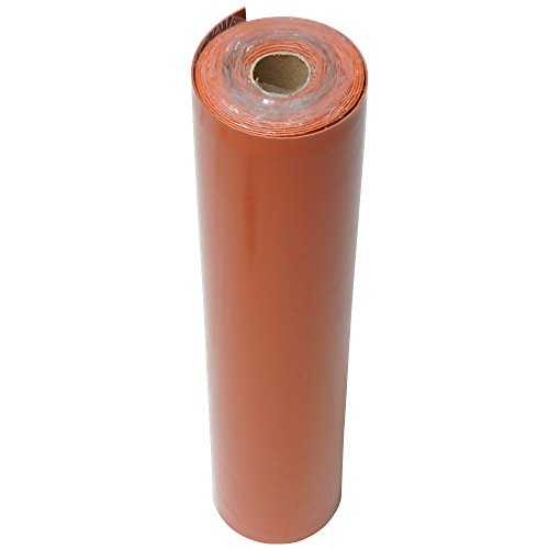 Image of Silicone Sheet, 50A Durometer, Smooth Finish, Adhesive Backing, Orange, 0.032 inch Thickness, 1 inch Width, 36 inch Length