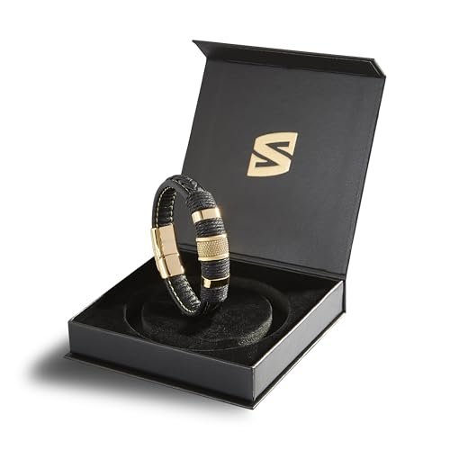 Image of SERASAR Premium Leather Bracelet Men | Stainless Steel Magnetic Clasp | Three Colors | Jewelry Box Included