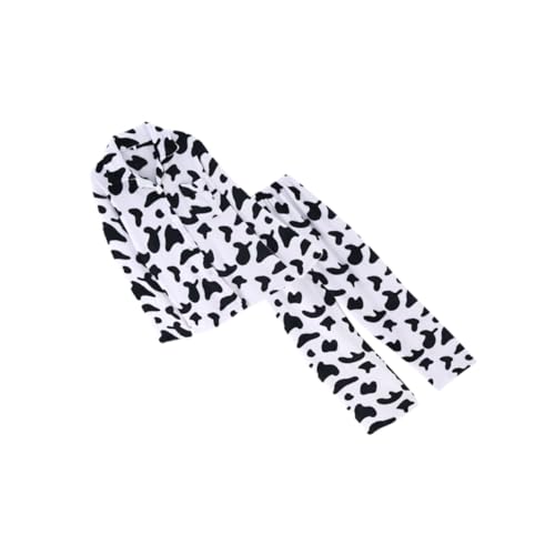 ANDRESLAD Conjunto de Pijama para Mujer Manga Larga Pantalón Largo 100% Algodón Estampado de Vaca Talla M Ropa de Dormir Cómoda para Clima Fresco y Uso Casa