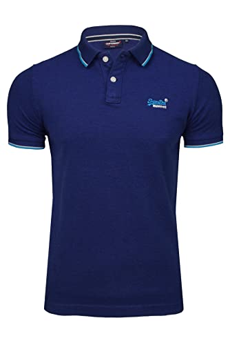 Superdry Poolside Pique S/s Polo, Azul (Eclipse Navy 98t), L para Hombre Cover