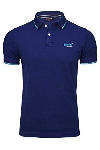 Superdry Poolside Pique S/S Polo Polo Uomo, Blu (Eclipse Navy 98T), X-Large