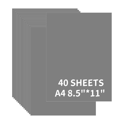 Gray Cardstock Bulk 40 Sheets 8.5 x 11 Inches 180GSM/65LB Colored Card Stock Paper Construction Craft Paper for DIY Crafts Card Making Scrapbooking & Printing