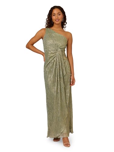 Image of Adrianna Papell One Shoulder Pleated Draped Starburst Gown