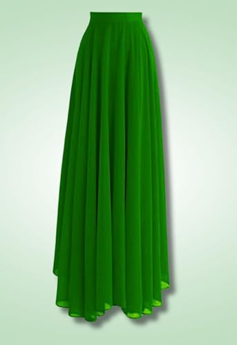 Image of Women's Full Length Georgette Long Skirt- Lehenga with 8 Meters Maxi Flare