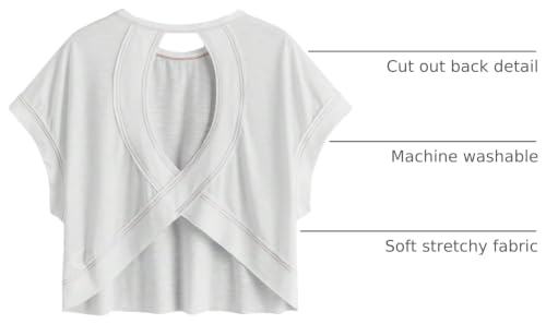 Image of SOLY HUX Women Open Back Tops Workout Backless Tee Casual Athletic Shirts Short Sleeve Oversized Gym T Shirt
