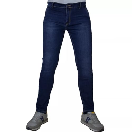 N+1 Jeans Uomo Slim Fit Elasticizzati 5 Tasche Slavati Taschino 46 48 50 52 54 56 - immagine 3