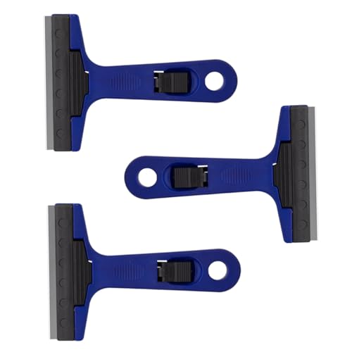 HOLIDYOYO 3 Piezas Espátulas Portátiles de Limpieza para Paredes y Suelos Raspadores para Vidrio y Azulejos Azul para Uso Doméstico