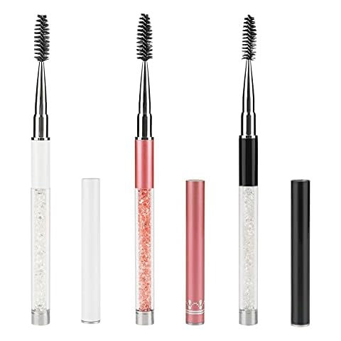 3PCS Eyelash Brushes with Cap for Travel Cover