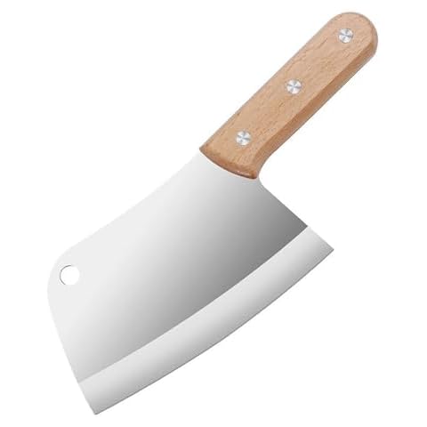 YIKANGHENG Small Professional Cleaver Chef Knife, High Strength Stainless Steel 5.8 Inch Sharp Kitchen Blade with Wooden Handle (black) Cover