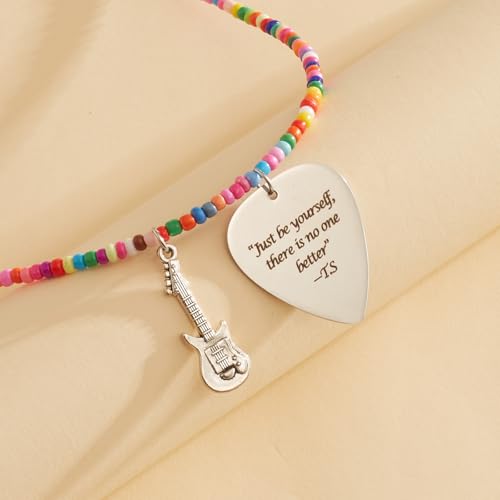 Quotes Guitar Pick Necklace Outfits Jewelry Accessories Inspired Fans Gift Taylor Merch Necklace Friendship Stuff Gift For Music Lover Birthday Gifts for Women wife Daughter Granddaughter Bestie Sister4