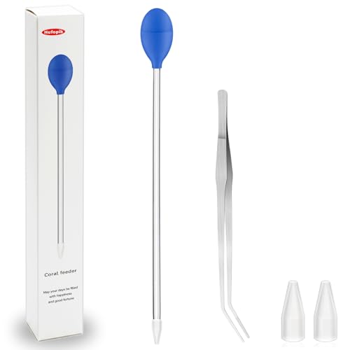 Image of 1 Pc 18.5 in Long Pipette with 1 Pc Stainless Steel Feeding Long Tweezers for Fish Tank Coral Food Feeder Long Syringe Aquarium Coral Feeding Tube for Marine Fish Reef Aquatic Plant