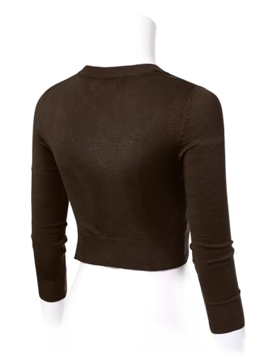 Image of Allsense Women's Cropped Bolero Shrug Cardigan | 3 /4 Sleeve, Button Down, Lightweight Knit Sweater