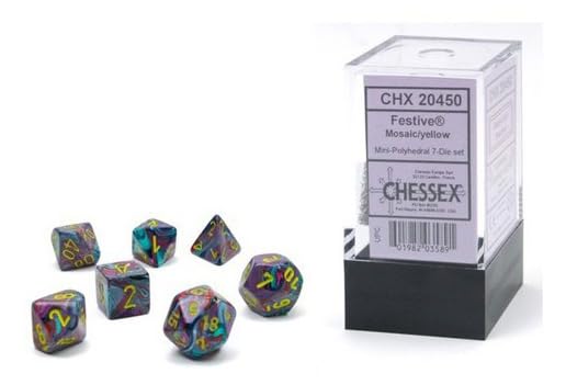 Amazon.com: Chessex Dice Set – 10mm Festive Mosaic/Yellow Plastic