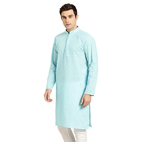 Image of SOJANYA Men's Pure Cotton Regular Fit (Since 1958 Embroidered ONLY Kurta)