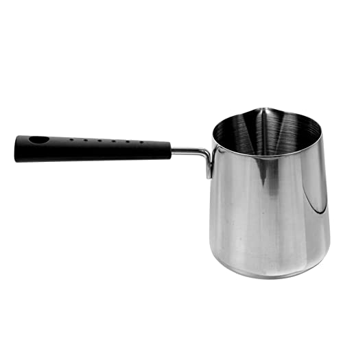 VICASKY Small Stainless Steel Saucepan with Handle and Capacity Scale Multi Use Oil Boil Pot for Heating Milk Cooking Sauces and Frying Lightweight Kitchen Deep Sauce Pot with Smooth