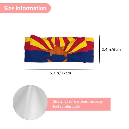 Arizona Flag Baby Bow Headband. Comfortable baby headband, suitable for daily wear and photo props.3
