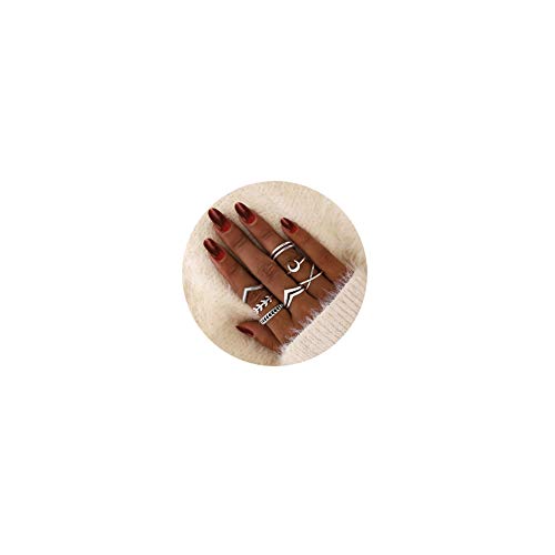 ItsStarred 7pcs Silver Star Moon Knuckle Ring Set for Women Vintage Stackable Midi Finger Rings Set